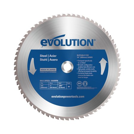 EVOLUTION 14" Mild Steel Cutting Blade, 1" Arbor 14BLADEST